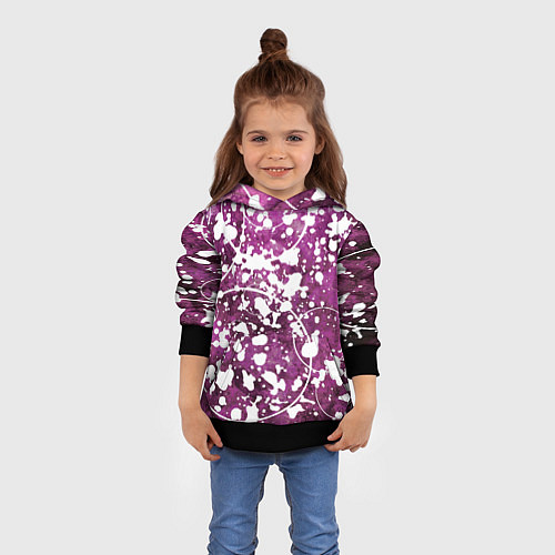 Детская толстовка Абстракция - круги на пурпурном / 3D-Черный – фото 4