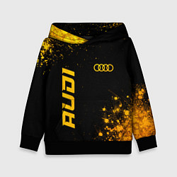Толстовка-худи детская Audi - gold gradient вертикально, цвет: 3D-черный