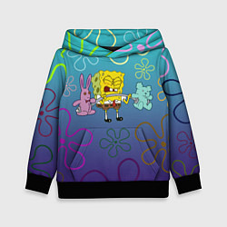 Толстовка-худи детская Spongebob workout, цвет: 3D-черный