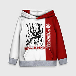 Толстовка-худи детская Альпинист скалолаз, цвет: 3D-меланж