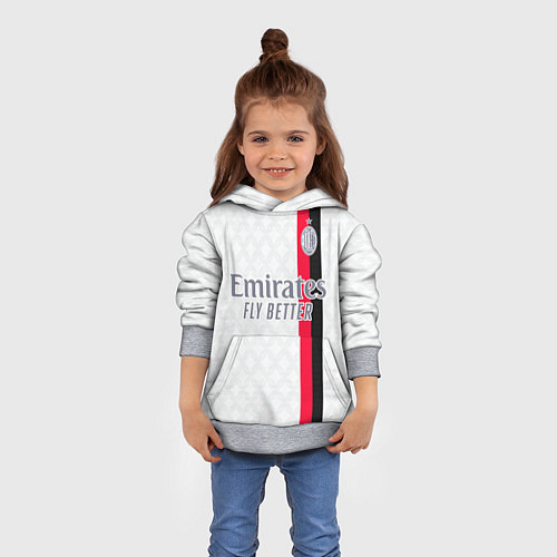 Детская толстовка ФК Милан форма 23-24 гостевая / 3D-Меланж – фото 4