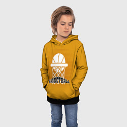 Толстовка-худи детская Basketball - кольцо и мяч, цвет: 3D-черный — фото 2