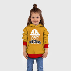Толстовка-худи детская Basketball - кольцо и мяч, цвет: 3D-красный — фото 2