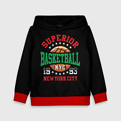 Толстовка-худи детская Superior basketball, цвет: 3D-красный