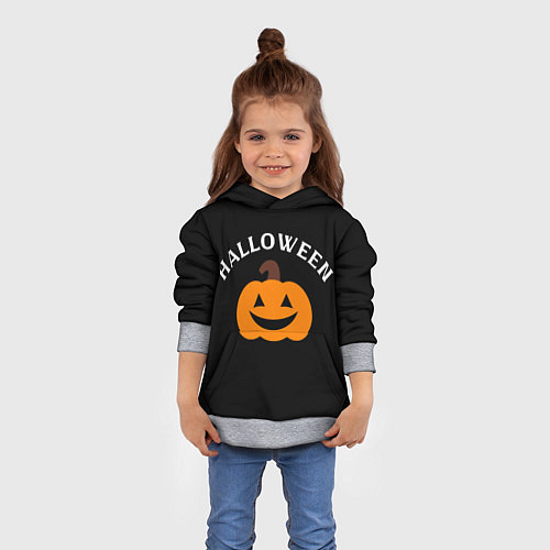 Детская толстовка Halloween и тыква / 3D-Меланж – фото 4