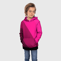 Толстовка-худи детская Широкие розовые полосы, цвет: 3D-черный — фото 2