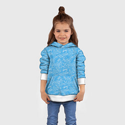 Толстовка-худи детская Зимний снежный паттерн, цвет: 3D-белый — фото 2