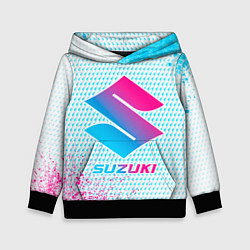 Толстовка-худи детская Suzuki neon gradient style, цвет: 3D-черный