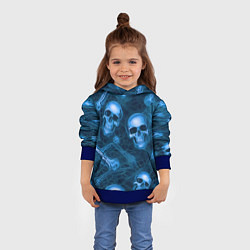 Толстовка-худи детская Синие черепа и кости, цвет: 3D-синий — фото 2