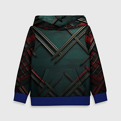 Толстовка-худи детская Диагональный узор в шотландском стиле, цвет: 3D-синий