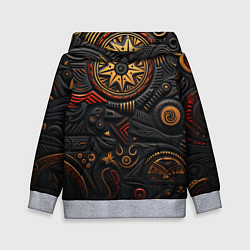 Толстовка-худи детская Абстрактный узор в славянской стилистике, цвет: 3D-меланж