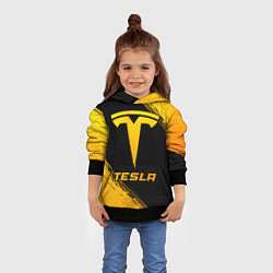 Толстовка-худи детская Tesla - gold gradient, цвет: 3D-черный — фото 2