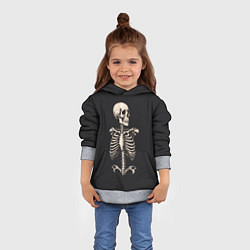 Толстовка-худи детская Скелет улыбается, цвет: 3D-меланж — фото 2