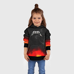Толстовка-худи детская Анна в стиле Металлика - искры и огонь, цвет: 3D-черный — фото 2