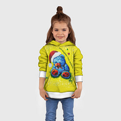 Толстовка-худи детская Мишка: моё сердечко - твоё сердечко, цвет: 3D-белый — фото 2