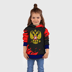 Толстовка-худи детская Герф россия красный огонь, цвет: 3D-синий — фото 2
