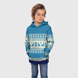 Толстовка-худи детская Sweater with deer on a blue background, цвет: 3D-синий — фото 2