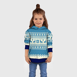 Толстовка-худи детская Sweater with deer on a blue background, цвет: 3D-синий — фото 2