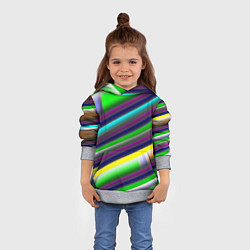 Толстовка-худи детская Размытые абстрактные полосы, цвет: 3D-меланж — фото 2