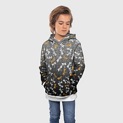 Толстовка-худи детская Стрекозы поверх графики, цвет: 3D-белый — фото 2