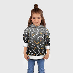 Толстовка-худи детская Стрекозы поверх графики, цвет: 3D-белый — фото 2