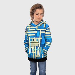 Толстовка-худи детская Полосы на синем фоне, цвет: 3D-черный — фото 2