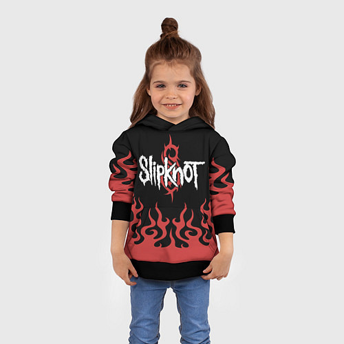 Детская толстовка Slipknot в огне / 3D-Черный – фото 4