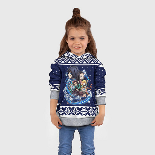 Детская толстовка Demon slayer sweater / 3D-Меланж – фото 4