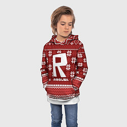 Толстовка-худи детская Roblox christmas sweater, цвет: 3D-белый — фото 2