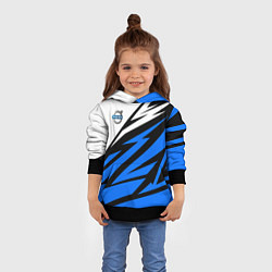 Толстовка-худи детская Volvo - white and blue, цвет: 3D-черный — фото 2