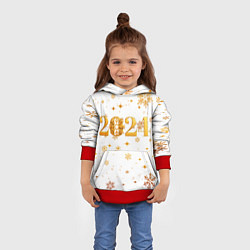 Толстовка-худи детская Новый 2024 год - золотой, цвет: 3D-красный — фото 2