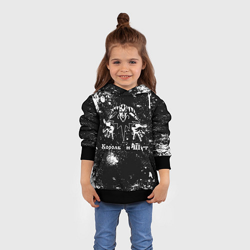 Детская толстовка Король и шут - черно-белый / 3D-Черный – фото 4
