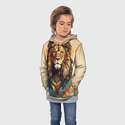 Толстовка-худи детская Ливиная голова, цвет: 3D-меланж — фото 2
