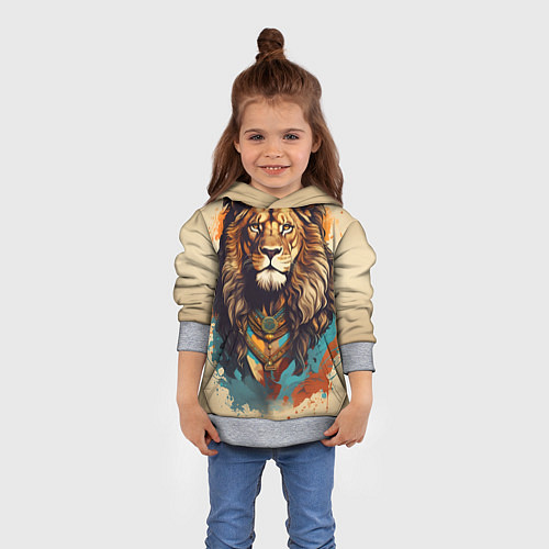 Детская толстовка Ливиная голова / 3D-Меланж – фото 4