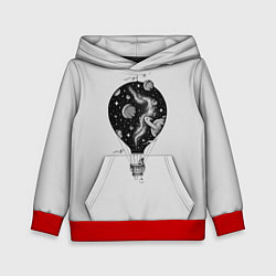 Толстовка-худи детская Космический аэростат, цвет: 3D-красный