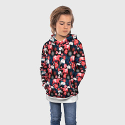 Толстовка-худи детская Красные слоны, цвет: 3D-белый — фото 2