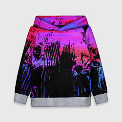 Толстовка-худи детская Розово синий сочный гранж, цвет: 3D-меланж