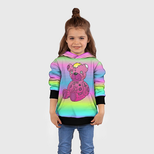 Детская толстовка Медвежонок Лил Пип / 3D-Черный – фото 4