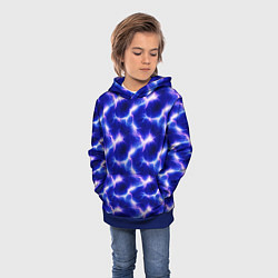 Толстовка-худи детская Разряд молний текстура, цвет: 3D-синий — фото 2