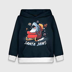 Толстовка-худи детская Santa Jaws, цвет: 3D-белый