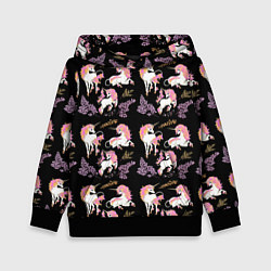 Детская толстовка Единорог цветная грива