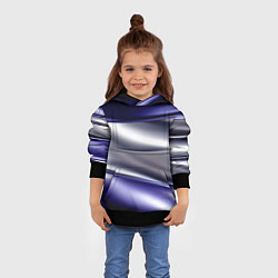Толстовка-худи детская Белая абстракция на фиолетовом, цвет: 3D-черный — фото 2