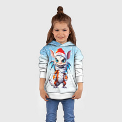 Толстовка-худи детская Забавный новогодний дракончик, цвет: 3D-белый — фото 2