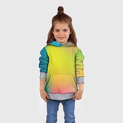 Толстовка-худи детская Желтый и зеленый градиент, цвет: 3D-меланж — фото 2