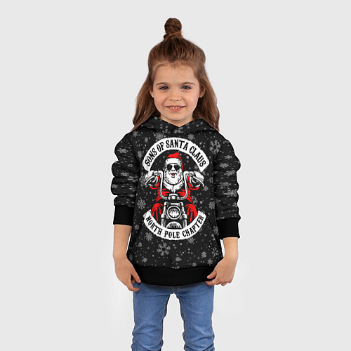 Детская толстовка Sons of Santa Claus north pole chapter / 3D-Черный – фото 4