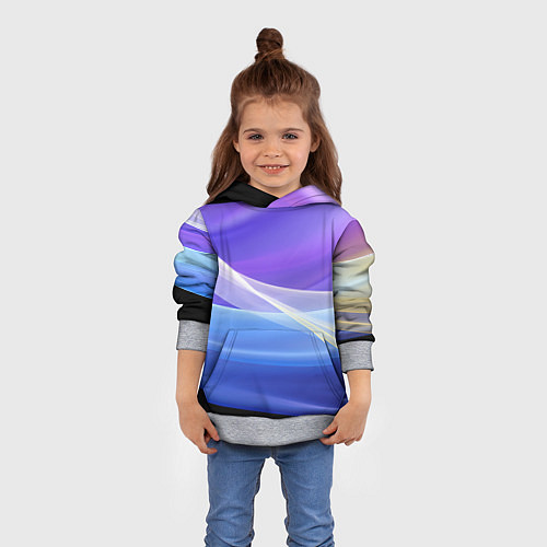 Детская толстовка Фиолетовая и голубая абстракция / 3D-Меланж – фото 4