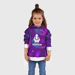 Толстовка-худи детская Радио Новая Песня Фиолетовый стиль, цвет: 3D-белый — фото 2
