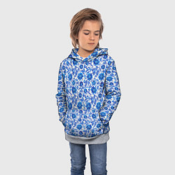 Толстовка-худи детская Гжель классика, цвет: 3D-меланж — фото 2