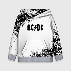 Толстовка-худи детская AC DC anarchy rock, цвет: 3D-меланж
