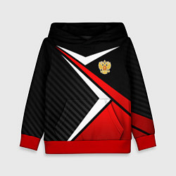 Толстовка-худи детская Russia - black and red, цвет: 3D-красный